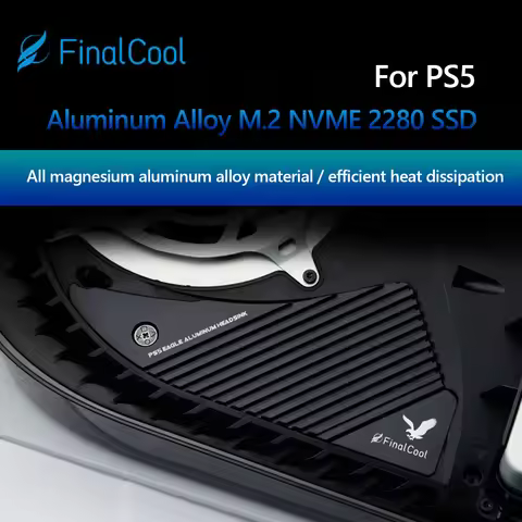 For PS5 M.2 NVME 2280 SSD Heatsink Magnesium Aluminum Alloy Solid State Drive Heat Sink SSD Cooler f