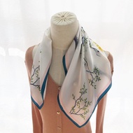 Silk Scarf Wholesale Fashionable Silk Silk Sunscreen Scarf Small Square Scarf New Style Spring Print
