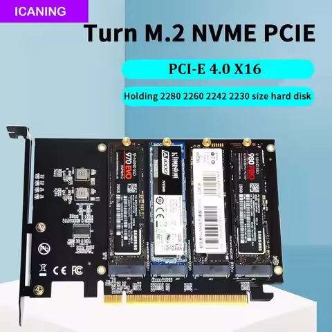 M.2 NVME to PCIe 4.0 3.0 Adapter M.2 SSD Gen4 PCIe 4.0 PC Motherboard X1 X4 X8 X16 Expansion Card Fo