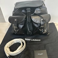 SAINT LAURENT 真皮後背包｜全新未使用｜黑色經典款｜附原廠配件✨