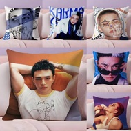 Star H-Hwang Hyunjin Pillow Case Plush Fabric Soft Double-Sided Printed Sofa m Winter Home Gift Cush