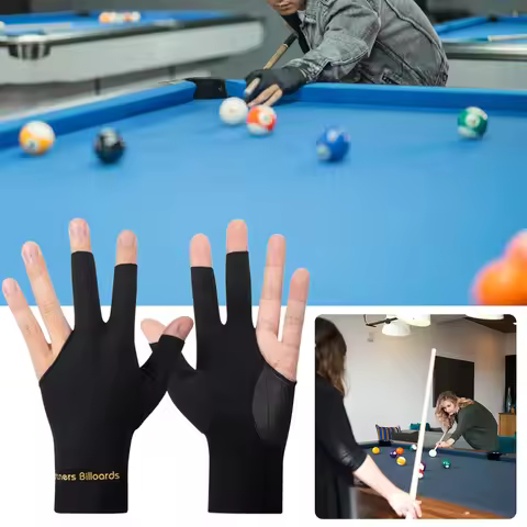 Billiard Gloves Open 3 Finger Gloves Anti-Slip Snooker Pool Gloves Breathable Billiard Sports Billia