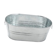 Galvanized Oval Beverage Tub Ice Bucket Ice Holder Portable Ice Tub Beer