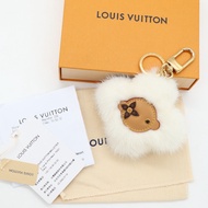 LV Vivienne Fur 包包吊飾 鑰匙圈 白色 M02300【Louis Vuitton 路易威登】