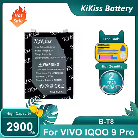 New Upgraded Mobile Phone Battery For VIVO IQOO 9 Pro,B-T8,2900mAh