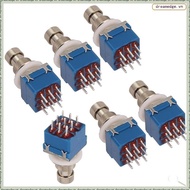 [dreamedge] 6PCS Guitar Effect Pedal Switch 3PDT Foot Switch PCB Button Latching On-on 9 Pins True B
