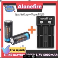 NEW Alonefire 26650 Li-ion Rechargeable Battery 3.7v--4.2v 5000mAh + Vapcell Q2S 2 slots For 3.7v