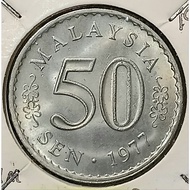 ( Syiling ) 50 Sen 1977 ( UNC ) Malaysia Parliament House