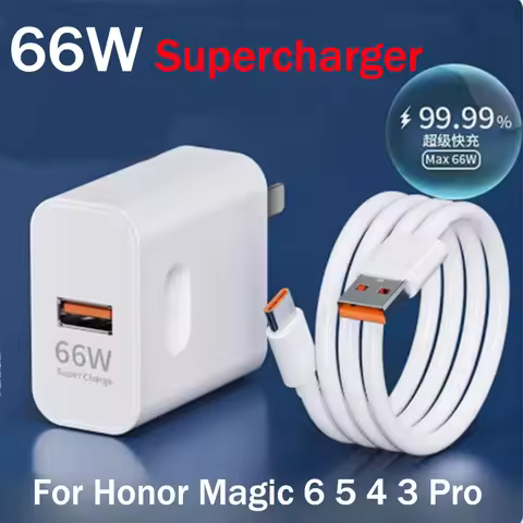 Original Honor 66W Super Fast Charger For Honor Magic 7 6 5 4 3 Pro V2 V3 VS2 VS3 X50 X60i X9B X9C 5