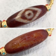 紅玉髓雕刻天珠 金剛·一眼·六字真言➕小虎牙