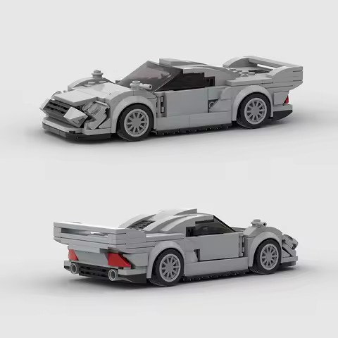 Supercar City Car Racing Building Blocks MOC CLK GTR V2 Racers World Famous Vehicle Technique Bricks