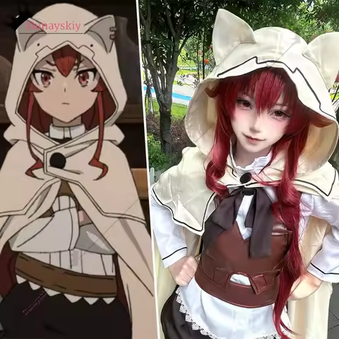 Mushoku Eris Boreas Greyrat Cosplay Cat Ear Cape Outfit Costume Eris Wig Shoe Roleplay Outfit Hallow