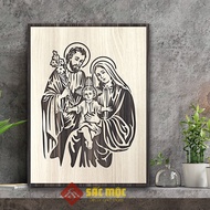 Catholic wood painting TCG07: Holy Family 20x27cm | 30x40cm | 40x55cm | 50x70 cm