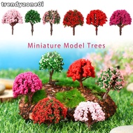 TRENDYZONE0I 5pcs Miniature Flower Tree 4cm Plastic Model Train Building Landscape Accessories