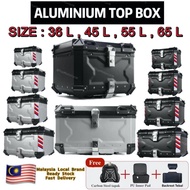 TopMotor OFF-X Aluminium 36L 45L 55L 65L Top Box Motor Box Belakang Motorcycle Box Topbox Motor Trun