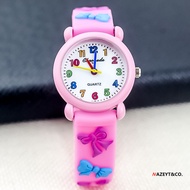 Fashion Little Girl Cute Bowknot Electronic Watch Simple Color Number Silicone Quartz Watch 5.5ALBBN