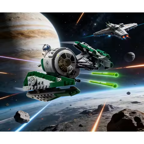 2026 New MOC Cosmic Fighter Spaceship Model Home Decor Building Blocks for Children and Boys as Holi