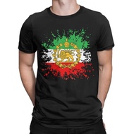T-Shirt Lelaki Bendera Singa Matahari Iran Lucu 100% Kapas Baju Tee Lengan Pendek T-Shirt Crewneck P