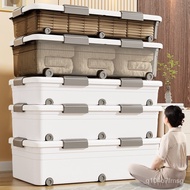 Bed Bottom Storage Box under Bed Flat Quilt Shoes Clothes Toys with Wheels Drawer Storage Box Plastic Storage Box