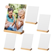 6 Pack Sublimation Photo Frames Blanks 5 X 7 Inch Heat Transfer Metal Picture Frames with Wood Base 