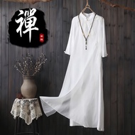 New Chinese Style Zen Literary Cheongsam - Slim Fit Tempered Tea Color Dress R1.29 R2026T