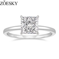 ZOESKY 2CT 925 Sterling Silver Engagement Rings Princess Cut Cubic Zirconia CZ Wedding Promise Rings