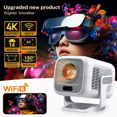 LynCast 4K X3AQ Projector 500ANSI Native 1080P Auto Focus Android 14 BT5.4 WIFI6 Portable Home Theat