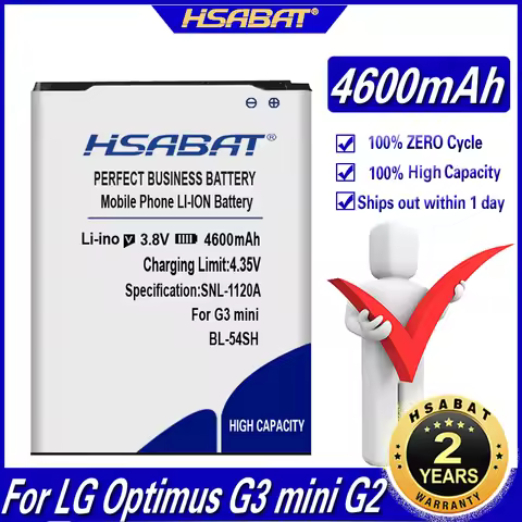 HSABAT 4600mAh BL-54SH Battery for LG Optimus LTE III 3/MAGNA/B2 Mini/G3 Beat Mini/G3s G3c F7 LG870 