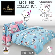 FOUNTAIN (ตัวเลือก 5 ลาย) (ครบชุด) ผ้าปูที่นอน ปลอกหมอน และผ้าห่มนวม ยี่ห้อฟาวเทน ลายชามมี่ Charm