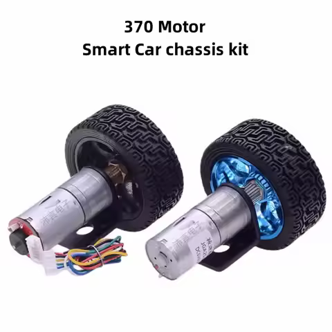 JGA25-370 Smart Car Chassis Kit Encoder 12V24V Gear Motor Wheel Bracket Robot Model + Bracket + Coup