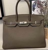 90%新 Hermes Birkin 35 大象灰Etoupe 銀扣手挽袋