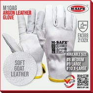 M-SAFE M10AG Goat Skin Leather Argon Welding TIG Glove 10 Inch 8/M 9/L 10/XL Sarung Tangan Kulit Kam