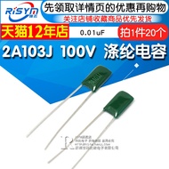 ▧ 2A103J 100V polyester capacitor 103PF 10nF 0.01uF 100V/103J capacitor