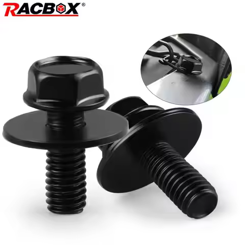 20x Car Screws Body Bolts M6 -1.0 x 16mm long. 10mm hex. 17mm Washer Metal Universal For Cars Trucks