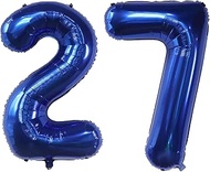 YFHVJTKO 40 Inch Number 27 Foil Balloons 27th Celebration Decorations for Happy 27th Birthday Party 