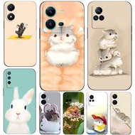 Case For vivo Y71 Y71A Y73S 5G Y76 S7e 5G Y81 Y83 no finger print hole Phone Soft Silicon Rabbit mou