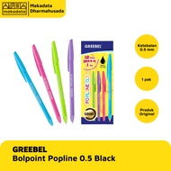 BALLPOINT BALLPEN/ GREEBEL POPLINE 0.5 BLACK PEN/ (1 PACK)