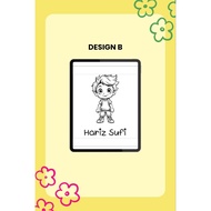 Stiker Nama + Kartun (Thermal) 40*30 RM 1.00 25 pcs