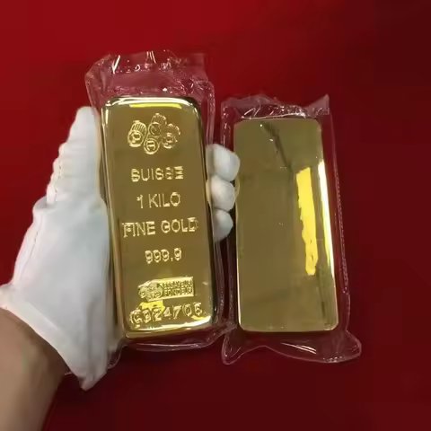 1:1 Copy Switzerland 1kilo/1000g 24k Gold Bar Bullion Replica Swiss Jewelry Store Bank Display Anti-