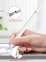 1入組白色電容式筆適用於,智能手機,寫作&amp;繪畫帶觸控式螢幕圓片