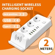 SMARTCOM Power Socket 3 Port USB 4 Port 2 Port Type-C Wireless Charging Electrical Terminal Socket