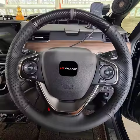 Braiding on The Steering Wheel Cover for Honda Freed Hand Stitched Steering Wheel Cover for Honda Fr