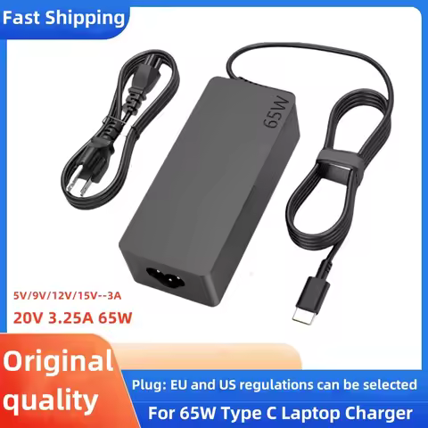 65W Type C 20V 3.25A USB C Laptop Power Adapter AC Charger For Lenovo Thinkpad X1 Carbon Yoga X270 X