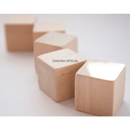 NATURAL WOODEN CUBE SOLID WOOD BOX CUBE