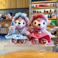 PEWANY Bow Bear Doll Keychain, Cartoon Princess Dress Duffy Bear Plush Dolls, Lovely Hanging Accesso