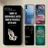 Realme C71 C75 C75X C85 P3 Lite Phone Case 4F62 Bible Verse Black Silicone TPU Shell