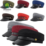 ZILUOLAN Navy Cap, Vintage Flat Top Hat Beret Hats, Flat  Cap Painters Cap Duck Tongue Cap Warm Flat
