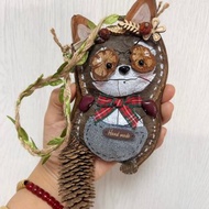 小浣熊豆莢掛件