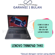 LAPTOP BATERAI DOUBLE LENOVO THINKPAD T440 CORE I5 GEN4 8GB SSD 240GB 14 INCH