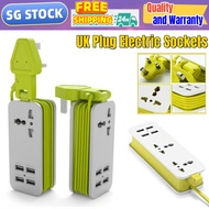 SG🔥1.5m UK Plug Electric Sockets Power Strip Socket Household Desktop Socket Portable Power Strip for Type-C USB Socket